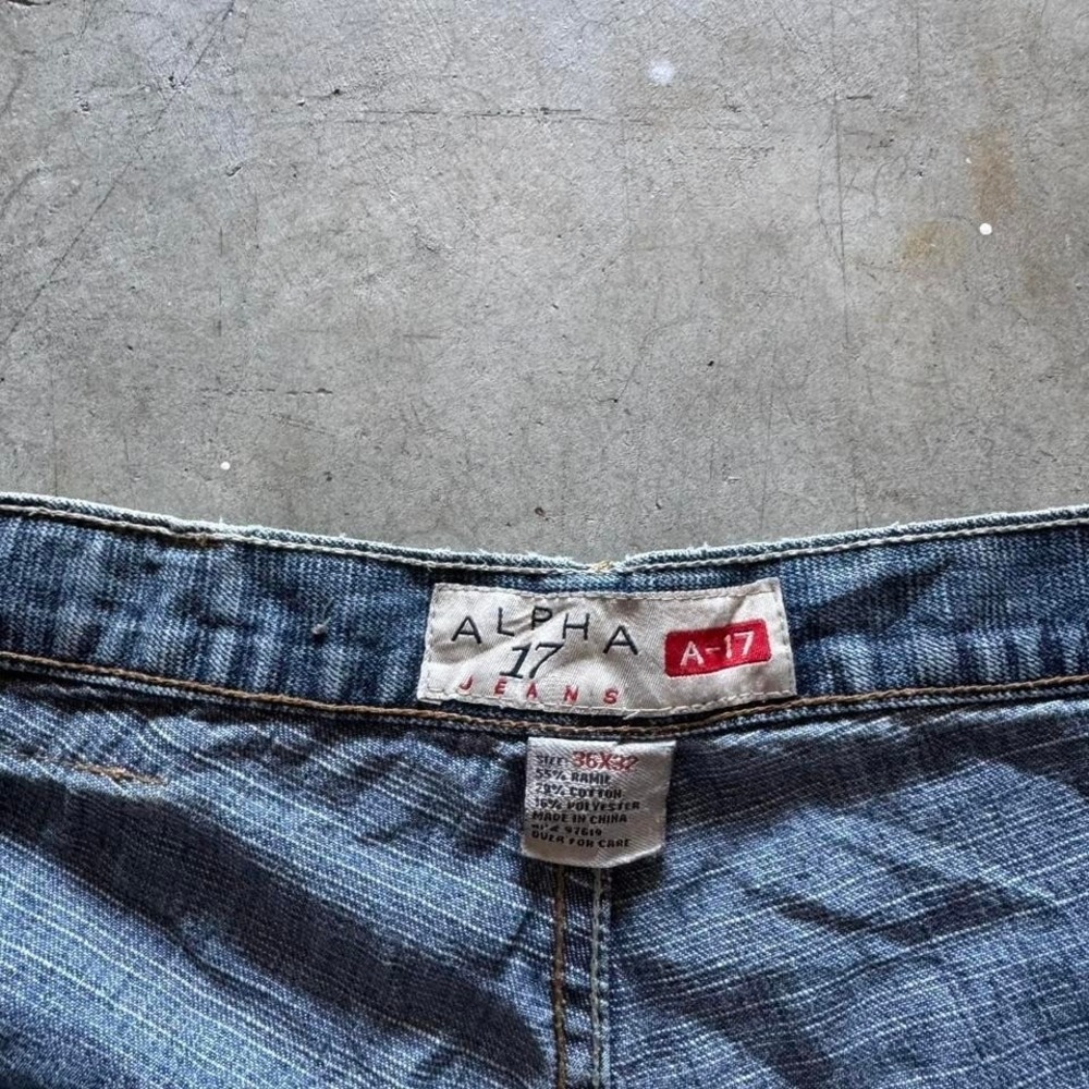 Baggy Alpha 17 Wide Leg Southpole Styl Y2K Vintage Denim Jeans Summer 36x32 - Picture 6 of 7
